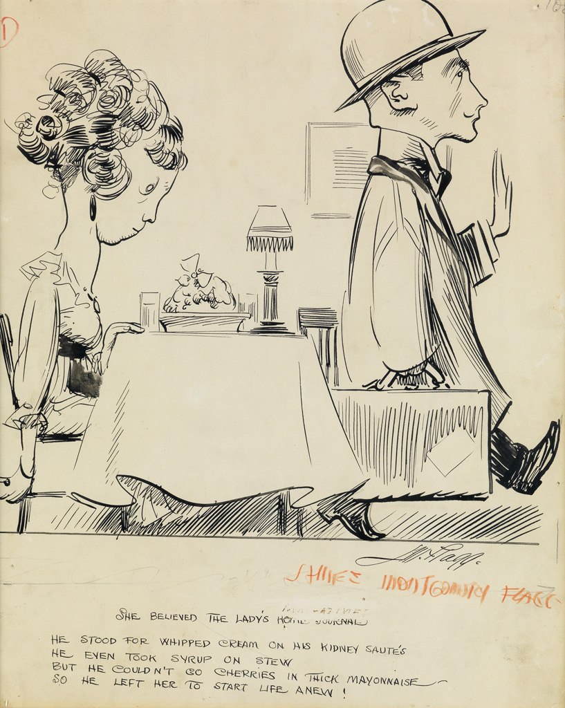(CARTOON. FOOD.) JAMES MONTGOMERY FLAGG. She Believed the Ladies Home Journal.